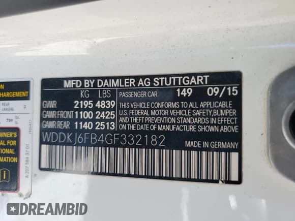 ✅ 2016 Mercedes-Benz E 400 • VIN: WDDKJ6FB4GF332182 • Лот: 52546835. Опубликован ранее на Copart с пробегом 141 910 миль. Бесплатный доступ к архиву аукционных продаж из США и подробный отчёт об истории автомобиля на DreamBid. Изображение 12.