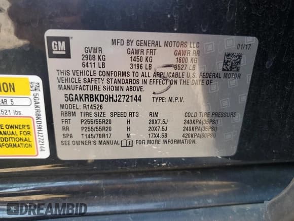 ✅ 2017 Buick Enclave Leather • VIN: 5GAKRBKD9HJ272144 • Lot: 81075445. Wystawiony na Copart z przebiegiem 127 942 mil. Bezpłatny archiwum sprzedaży aukcyjnych z USA i szczegółowy raport historii pojazdu na DreamBid. Zdjęcie 13.