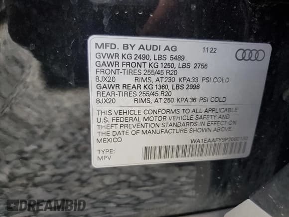 ✅ 2023 Audi Q5 S line Premium Plus • VIN: WA1EAAFY9P2060180 • Lot: 70652425. Listed on Copart with 15,678 mi. Free auction sales archive from the USA and detailed vehicle history report at DreamBid. Image 13.