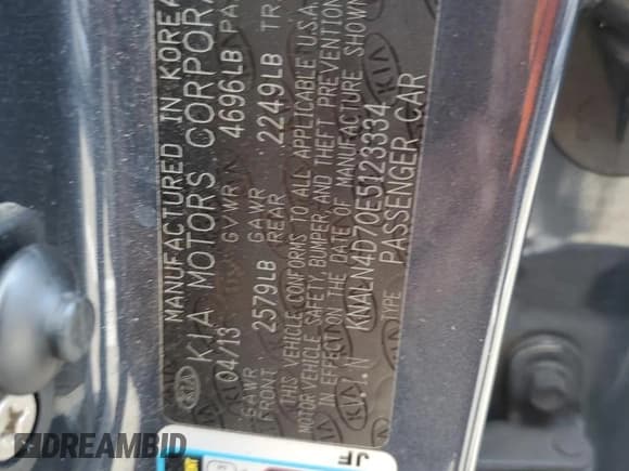 ✅ 2014 Kia Cadenza Premium • VIN: KNALN4D70E5123334 • Лот: 70292344. Опубликован ранее на Copart с пробегом Не указан. Бесплатный доступ к архиву аукционных продаж из США и подробный отчёт об истории автомобиля на DreamBid. Изображение 12.