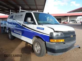 ✅ 2018 Chevrolet Express Cargo • VIN: 1GCWGAFP5J1198568 • Lot: 42790647. Listed on IAAI with 115,569 mi. Free auction sales archive from the USA and detailed vehicle history report at DreamBid. Image 1.