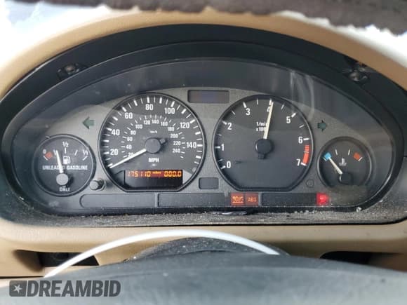 ✅ 1999 BMW Z3 2.5 • VIN: 4USCH9332XLF79854 • Лот: 73642944. Опубликован ранее на Copart с пробегом 175 110 миль. Бесплатный доступ к архиву аукционных продаж из США и подробный отчёт об истории автомобиля на DreamBid. Изображение 9.