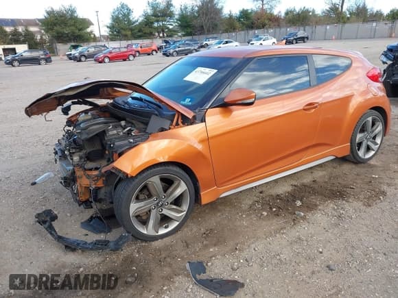 ✅ 2013 Hyundai Veloster Turbo • VIN: KMHTC6AE4DU113168 • Lot: 43706602. Listed on IAAI with 152,218 mi. Free auction sales archive from the USA and detailed vehicle history report at DreamBid. Image 2.
