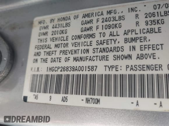 ✅ 2009 Honda Accord EX-L • VIN: 1HGCP26839A001587 • Lot: 43653720. Wystawiony na IAAI z przebiegiem 170 357 mil. Bezpłatny archiwum sprzedaży aukcyjnych z USA i szczegółowy raport historii pojazdu na DreamBid. Zdjęcie 9.