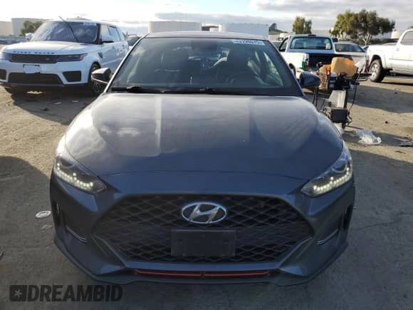 2019 Hyundai Veloster Turbo with VIN KMHTH6AB0KU009779, listed as a Copart auction lot 43198675 with 64,041 mi miles and Salvage title. Bid and sale history available at DreamBid. Image 5.