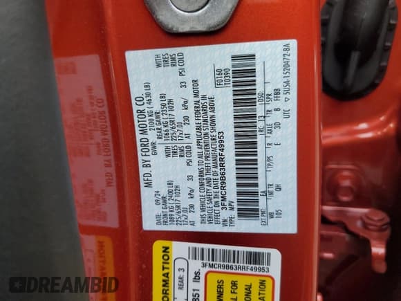 ✅ 2024 Ford Bronco Sport Big Bend • VIN: 3FMCR9B63RRF49953 • Lot: 82102085. Listed on Copart with 8,428 mi. Free auction sales archive from the USA and detailed vehicle history report at DreamBid. Image 13.