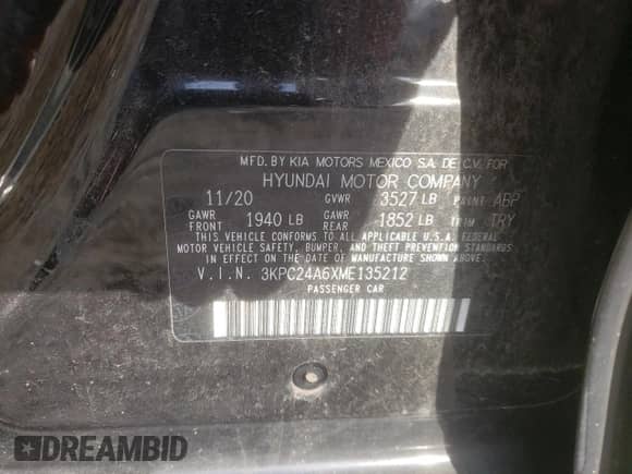 2021 Hyundai Accent SE z VIN 3KPC24A6XME135212, wystawiony jako Copart lot #68827703 z przebiegiem 52 385 mil mil oraz . Historia ofert i sprzedaży dostępna na DreamBid. Obrazek 14.