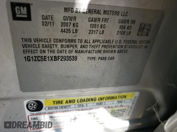 ✅ 2011 Chevrolet Malibu 1LT • VIN: 1G1ZC5E1XBF293539 • Лот: 63083375. Опубликован ранее на Copart с пробегом 215 005 миль. Бесплатный доступ к архиву аукционных продаж из США и подробный отчёт об истории автомобиля на DreamBid. Изображение 12.