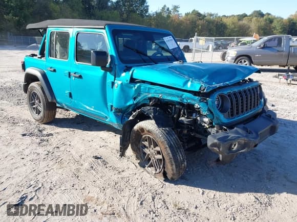 ✅ 2024 Jeep Wrangler Willys • VIN: 1C4PJXDG8RW239740 • Лот: 43403484. Опубликован ранее на IAAI с пробегом Не указан. Бесплатный доступ к архиву аукционных продаж из США и подробный отчёт об истории автомобиля на DreamBid. Изображение 1.