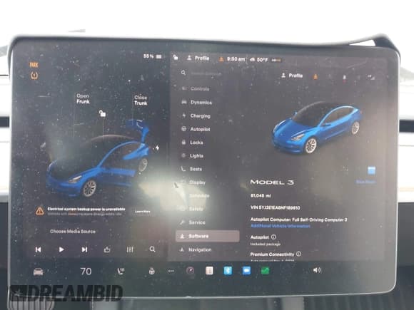 ✅ 2022 Tesla Model 3 • VIN: 5YJ3E1EA6NF189610 • Lot: 43601703. Listed on IAAI with 81,045 mi. Free auction sales archive from the USA and detailed vehicle history report at DreamBid. Image 7.