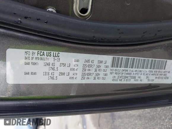 ✅ 2019 Dodge Journey SE • VIN: 3C4PDCBB4KT783686 • Lot: 43389969. Wystawiony na IAAI z przebiegiem 42 696 mil. Bezpłatny archiwum sprzedaży aukcyjnych z USA i szczegółowy raport historii pojazdu na DreamBid. Zdjęcie 9.