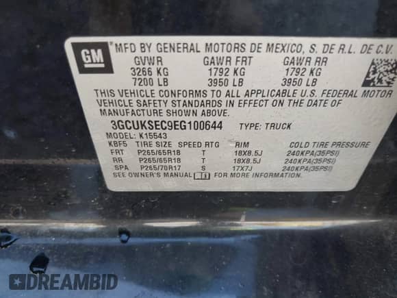 2014 Chevrolet Silverado 1500 LTZ с VIN 3GCUKSEC9EG100644, выставлен на аукционе IAAI как лот 43313777 с пробегом 217 258 миль миль и . История ставок и продаж доступна на DreamBid. Изображение 9.