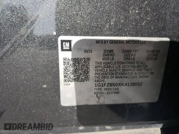 ✅ 2019 Chevrolet Bolt EV Premier • VIN: 1G1FZ6S0XK4138052 • Lot: 84962775. Wystawiony na Copart z przebiegiem 130 088 mil. Bezpłatny archiwum sprzedaży aukcyjnych z USA i szczegółowy raport historii pojazdu na DreamBid. Zdjęcie 13.