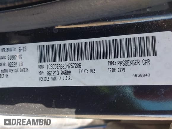 ✅ 2013 Dodge Avenger SE V6 • VIN: 1C3CDZAG2DN757206 • Лот: 43417475. Опубликован ранее на IAAI с пробегом 85 221 миль. Бесплатный доступ к архиву аукционных продаж из США и подробный отчёт об истории автомобиля на DreamBid. Изображение 9.