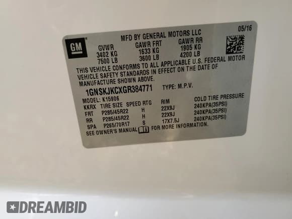 ✅ 2016 Chevrolet Suburban LTZ • VIN: 1GNSKJKCXGR384771 • Lot: 78852114. Wystawiony na Copart z przebiegiem Nie podano. Bezpłatny archiwum sprzedaży aukcyjnych z USA i szczegółowy raport historii pojazdu na DreamBid. Zdjęcie 13.