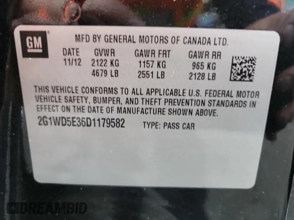 ✅ 2013 Chevrolet Impala Police • VIN: 2G1WD5E36D1179582 • Lot: 93154305. Wystawiony na Copart z przebiegiem 174 875 mil. Bezpłatny archiwum sprzedaży aukcyjnych z USA i szczegółowy raport historii pojazdu na DreamBid. Zdjęcie 12.