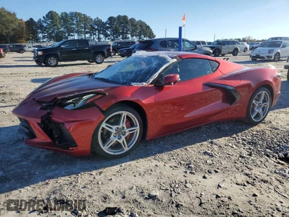 2025 Chevrolet Corvette 2LT with VIN 1G1YB2D49S5106032, listed as a Copart auction lot 90788015 with 5,267 mi miles and Salvage title. Bid and sale history available at DreamBid. Image 1.