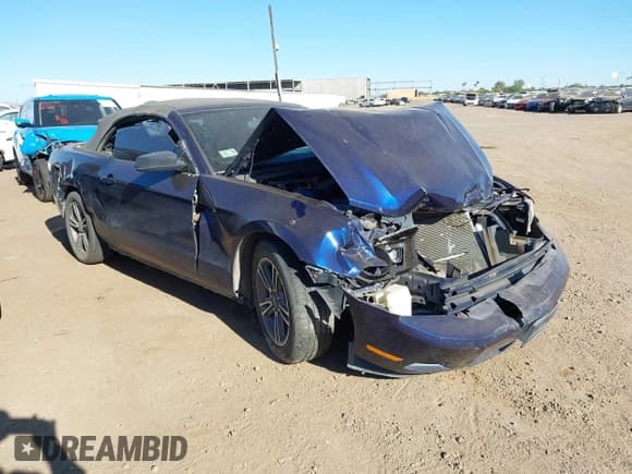✅ 2012 Ford Mustang Premium • VIN: 1ZVBP8EM9C5230476 • Lot: 43508782. Listed on IAAI with Not provided. Free auction sales archive from the USA and detailed vehicle history report at DreamBid. Image 1.