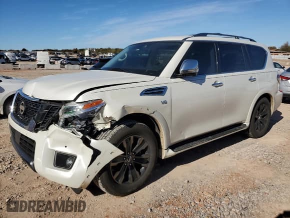 ✅ 2020 Nissan Armada Platinum • VIN: JN8AY2NF0L9360461 • Lot: 81579324. Listed on Copart with 129,982 mi. Free auction sales archive from the USA and detailed vehicle history report at DreamBid. Image 1.
