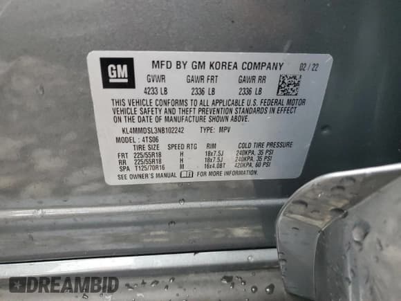 ✅ 2022 Buick Encore GX Select • VIN: KL4MMDSL3NB102242 • Lot: 81478335. Listed on Copart with 14,304 mi. Free auction sales archive from the USA and detailed vehicle history report at DreamBid. Image 14.