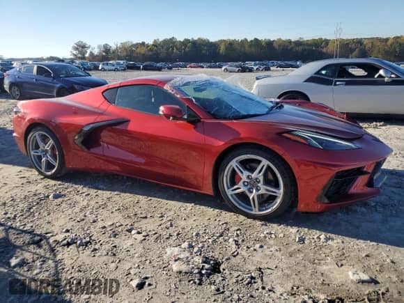 2025 Chevrolet Corvette 2LT with VIN 1G1YB2D49S5106032, listed as a Copart auction lot 90788015 with 5,267 mi miles and Salvage title. Bid and sale history available at DreamBid. Image 4.