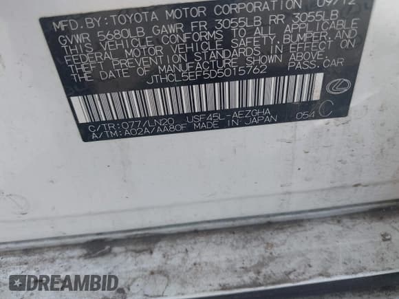 ✅ 2013 Lexus LS 460 • VIN: JTHCL5EF5D5015762 • Лот: 42586166. Опубликован ранее на IAAI с пробегом Не указан. Бесплатный доступ к архиву аукционных продаж из США и подробный отчёт об истории автомобиля на DreamBid. Изображение 9.