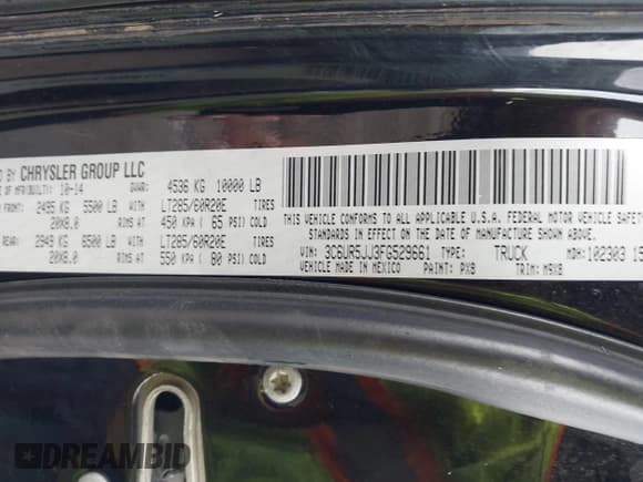 ✅ 2015 Ram 2500 Big Horn • VIN: 3C6UR5JJ3FG529661 • Лот: 42160215. Опубликован ранее на IAAI с пробегом 127 711 миль. Бесплатный доступ к архиву аукционных продаж из США и подробный отчёт об истории автомобиля на DreamBid. Изображение 9.