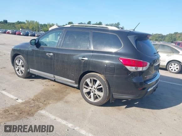 ✅ 2015 Nissan Pathfinder Platinum • VIN: 5N1AR2MM3FC703629 • Lot: 43211398. Listed on IAAI with 156,931 mi. Free auction sales archive from the USA and detailed vehicle history report at DreamBid. Image 3.