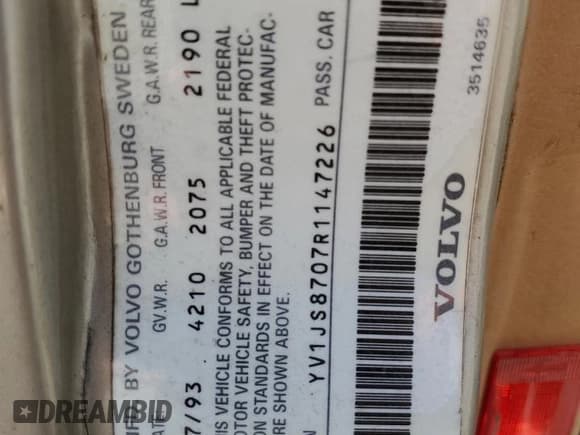 ✅ 1994 Volvo 940 • VIN: YV1JS8707R1147226 • Lot: 54852535. Wystawiony na Copart z przebiegiem 255 126 mil. Bezpłatny archiwum sprzedaży aukcyjnych z USA i szczegółowy raport historii pojazdu na DreamBid. Zdjęcie 12.