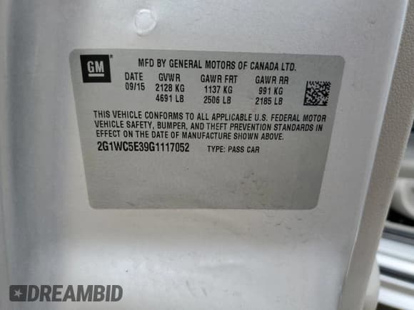 ✅ 2016 Chevrolet Impala LTZ • VIN: 2G1WC5E39G1117052 • Лот: 69007714. Опубликован ранее на Copart с пробегом 119 611 миль. Бесплатный доступ к архиву аукционных продаж из США и подробный отчёт об истории автомобиля на DreamBid. Изображение 14.