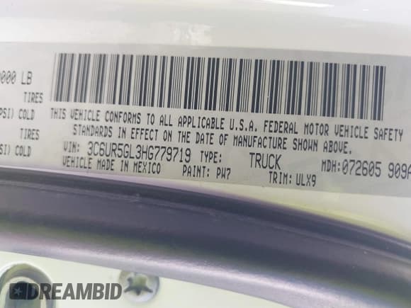✅ 2017 Ram 2500 Limited • VIN: 3C6UR5GL3HG779719 • Lot: 40976496. Wystawiony na IAAI z przebiegiem 141 967 mil. Bezpłatny archiwum sprzedaży aukcyjnych z USA i szczegółowy raport historii pojazdu na DreamBid. Zdjęcie 9.