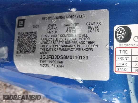 ✅ 2021 Chevrolet Camaro 1LT • VIN: 1G1FB3DS8M0110133 • Lot: 41772438. Wystawiony na IAAI z przebiegiem 53 700 mil. Bezpłatny archiwum sprzedaży aukcyjnych z USA i szczegółowy raport historii pojazdu na DreamBid. Zdjęcie 9.