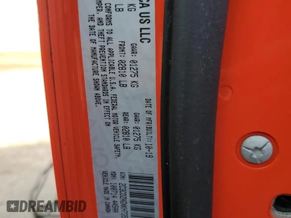 ✅ 2019 Dodge Challenger SXT • VIN: 2C3CDZAGXKH735587 • Lot: 69918652. Wystawiony na Copart z przebiegiem 42 450 mil. Bezpłatny archiwum sprzedaży aukcyjnych z USA i szczegółowy raport historii pojazdu na DreamBid. Zdjęcie 12.