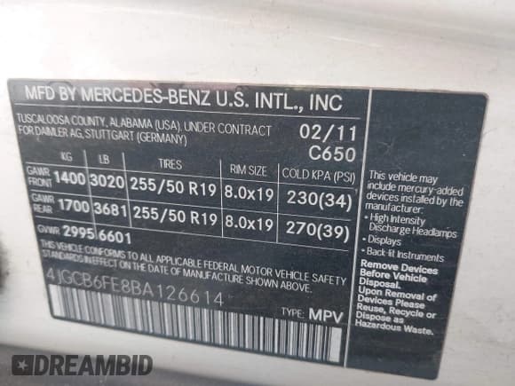 ✅ 2011 Mercedes-Benz R 350 • VIN: 4JGCB6FE8BA126614 • Лот: 43356411. Опубликован ранее на IAAI с пробегом 223 422 миль. Бесплатный доступ к архиву аукционных продаж из США и подробный отчёт об истории автомобиля на DreamBid. Изображение 9.