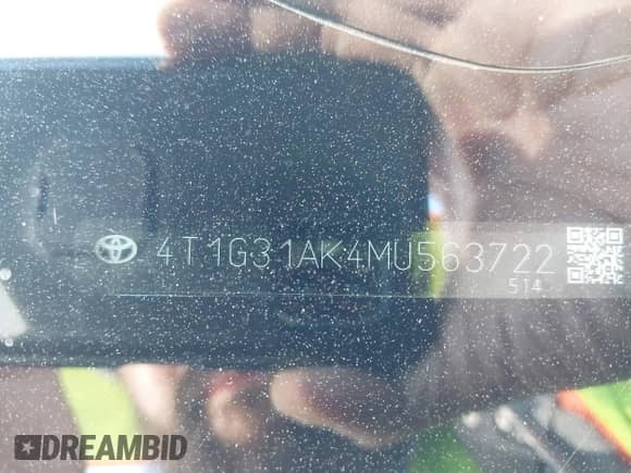 2021 Toyota Camry Hybrid SE с VIN 4T1G31AK4MU563722, выставлен на аукционе IAAI как лот 43316393 с пробегом 178 897 миль миль и . История ставок и продаж доступна на DreamBid. Изображение 9.