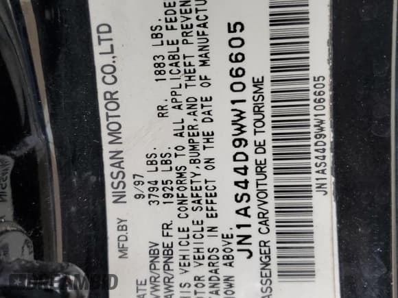 ✅ 1998 Nissan 240SX • VIN: JN1AS44D9WW106605 • Лот: 81463945. Опубликован ранее на Copart с пробегом 209 978 миль. Бесплатный доступ к архиву аукционных продаж из США и подробный отчёт об истории автомобиля на DreamBid. Изображение 12.