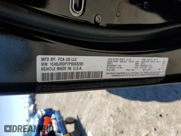 ✅ 2023 Jeep Grand Wagoneer • VIN: 1C4SJRDP7PS503265 • Lot: 47933515. Listed on Copart with 20,091 mi. Free auction sales archive from the USA and detailed vehicle history report at DreamBid. Image 14.