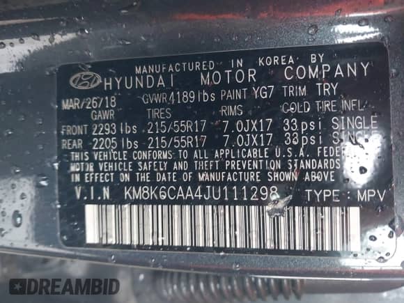 2018 Hyundai Kona SEL с VIN KM8K6CAA4JU111298, выставлен на аукционе IAAI как лот 43456822 с пробегом 37 383 миль миль и . История ставок и продаж доступна на DreamBid. Изображение 9.