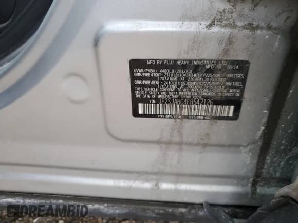 2015 Subaru Forester Limited с VIN JF2SJAHC4FH542126, выставлен на аукционе Copart как лот 85316995 с пробегом 138 242 миль миль и Списание • Salvage title. История ставок и продаж доступна на DreamBid. Изображение 12.