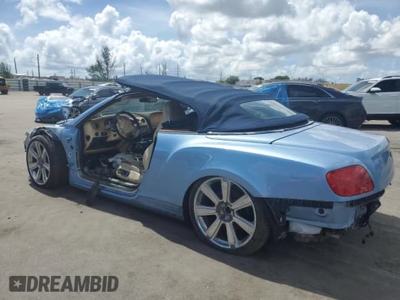 ✅ 2012 Bentley Continental GT • VIN: SCBGR3ZA1CC076978 • Lot: 68826525. Listed on Copart with Not provided. Free auction sales archive from the USA and detailed vehicle history report at DreamBid. Image 2.