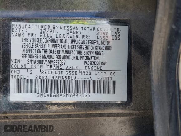 ✅ 2021 Nissan Sentra S • VIN: 3N1AB8BV5MY227057 • Lot: 43325954. Wystawiony na IAAI z przebiegiem 92 368 mil. Bezpłatny archiwum sprzedaży aukcyjnych z USA i szczegółowy raport historii pojazdu na DreamBid. Zdjęcie 9.