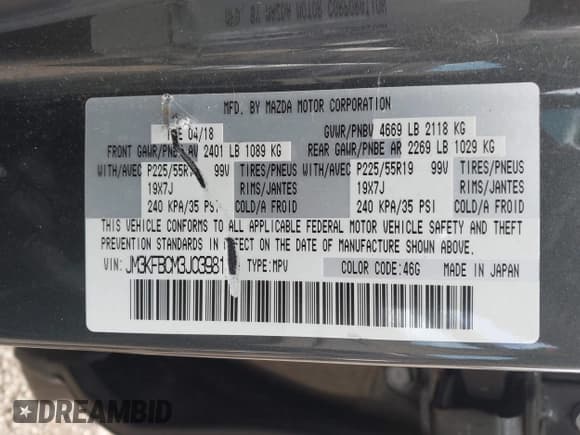 ✅ 2018 Mazda CX-5 Touring • VIN: JM3KFBCM3J0398105 • Lot: 43609194. Wystawiony na IAAI z przebiegiem 64 706 mil. Bezpłatny archiwum sprzedaży aukcyjnych z USA i szczegółowy raport historii pojazdu na DreamBid. Zdjęcie 9.