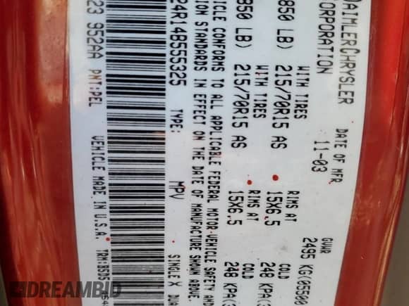 2004 Dodge Caravan SE с VIN 1D4GP24R14B555325, выставлен на аукционе Copart как лот 77415014 с пробегом 274 632 миль миль и На запчасти • Non repairable. История ставок и продаж доступна на DreamBid. Изображение 16.