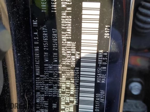 ✅ 2023 Toyota Corolla Cross L • VIN: 7MUAAABG7PV057648 • Lot: 47622935. Wystawiony na Copart z przebiegiem 49 886 mil. Bezpłatny archiwum sprzedaży aukcyjnych z USA i szczegółowy raport historii pojazdu na DreamBid. Zdjęcie 13.