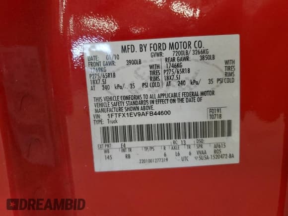 ✅ 2010 Ford F-150 XL • VIN: 1FTFX1EV9AFB44600 • Лот: 54563175. Опубликован ранее на Copart с пробегом 153 508 миль. Бесплатный доступ к архиву аукционных продаж из США и подробный отчёт об истории автомобиля на DreamBid. Изображение 12.