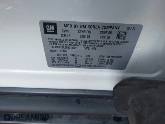 ✅ 2022 Buick Encore GX Essence • VIN: KL4MMFSL2NB015587 • Лот: 40741986. Опубликован ранее на IAAI с пробегом 49 487 миль. Бесплатный доступ к архиву аукционных продаж из США и подробный отчёт об истории автомобиля на DreamBid. Изображение 9.