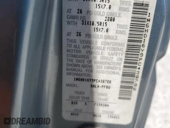 ✅ 1993 Nissan Frontier SE • VIN: 1N6HD16Y9PC430786 • Лот: 56333545. Опубликован ранее на Copart с пробегом 262 505 миль. Бесплатный доступ к архиву аукционных продаж из США и подробный отчёт об истории автомобиля на DreamBid. Изображение 12.