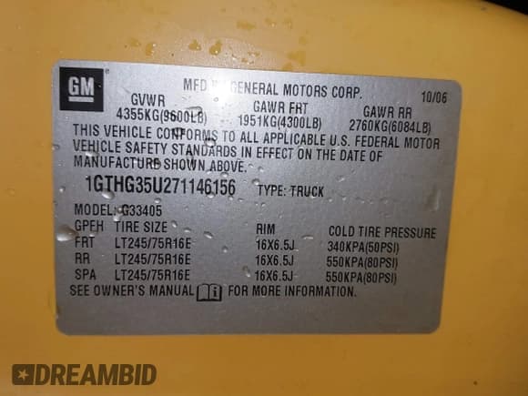 ✅ 2007 GMC Savana Cargo • VIN: 1GTHG35U271146156 • Лот: 43441151. Опубликован ранее на IAAI с пробегом 89 328 миль. Бесплатный доступ к архиву аукционных продаж из США и подробный отчёт об истории автомобиля на DreamBid. Изображение 9.