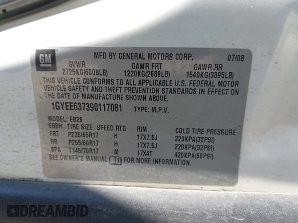 ✅ 2009 Cadillac SRX RWD • VIN: 1GYEE637390117081 • Lot: 43193463. Wystawiony na IAAI z przebiegiem 167 870 mil. Bezpłatny archiwum sprzedaży aukcyjnych z USA i szczegółowy raport historii pojazdu na DreamBid. Zdjęcie 9.