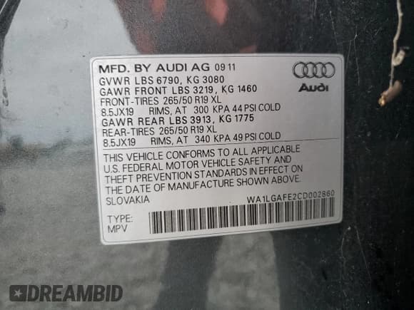 ✅ 2012 Audi Q7 Premium Plus • VIN: WA1LGAFE2CD002860 • Lot: 91711175. Wystawiony na Copart z przebiegiem 124 958 mil. Bezpłatny archiwum sprzedaży aukcyjnych z USA i szczegółowy raport historii pojazdu na DreamBid. Zdjęcie 13.